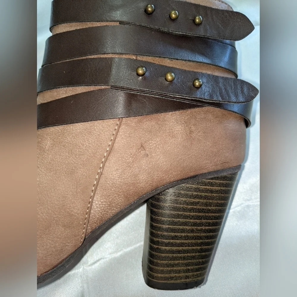 Madden Girl Deluxxxe Women's Strappy Ankle Boots Size 7.5M Zip Closure Brown - Picture 10 of 10